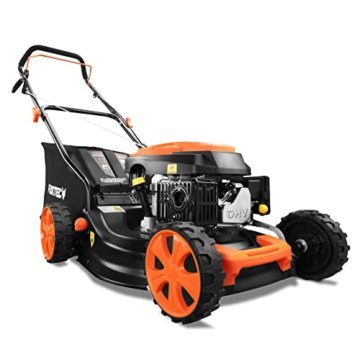 FUXTEC Benzin Rasenmäher FX-RM4646ECO 3in1-3,5PS | 4-Takt Mäher | 46cm Schnittbreite & 7-stufige Schnitthöhenverstellung - Inkl. 50L Grasfangkorb & Reinigungsanschluss - 7