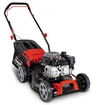 Scheppach Benzin Rasenmäher MP135-42 | Schnittbreite 42cm | 3 PS | Stahlgehäuse | Höhenverstellung in 7 Stufen (25 - 75mm) | 55 Liter Fangkorb mit Füllstandsanzeige - 2
