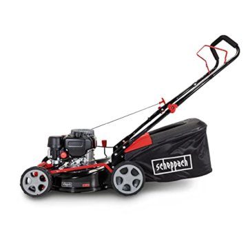 Scheppach Benzin Rasenmäher MP135-42 | Schnittbreite 42cm | 3 PS | Stahlgehäuse | Höhenverstellung in 7 Stufen (25 - 75mm) | 55 Liter Fangkorb mit Füllstandsanzeige - 5
