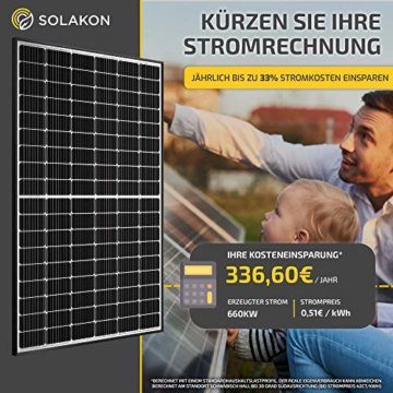 Solakon® Balkonkraftwerk 810W / 600W Steckdose - Solaranlage Komplettset - Plug & Play Balkon Solaranlage - 2x 405W Solarmodule, 1x 600W Wechselrichter Deye & Zubehör - Photovoltaik Komplettanlage - 3