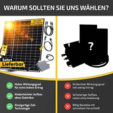 Solakon® Balkonkraftwerk 810W / 600W Steckdose - Solaranlage Komplettset - Plug & Play Balkon Solaranlage - 2x 405W Solarmodule, 1x 600W Wechselrichter Deye & Zubehör - Photovoltaik Komplettanlage - 7