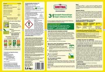 Substral 3 in 1 Komplett Rasendünger mit Unkrautvernichter und Moosvernichter, 14 kg für 400 m² - 2