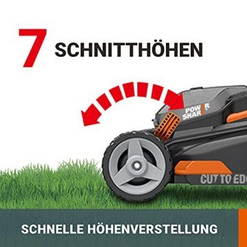 WORX WG743E Akku-Rasenmäher 40V – Profi Rasenmäher mit Mulchfunktion & PowerShare Akku – Rasenmähen ohne Kabel – Ideal für Gärten bis 500m² - 3