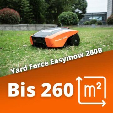 Yard Force FORCE Mähroboter EasyMow 260B bis zu 260 qm - Selbstfahrender Rasenmähroboter, einfache Bedienung, Bluetooth- und App-Steuerung, 30% Steigung und 20 V / 2,0 Ah Lithium-Ionen-Akku, 260 M² - 2