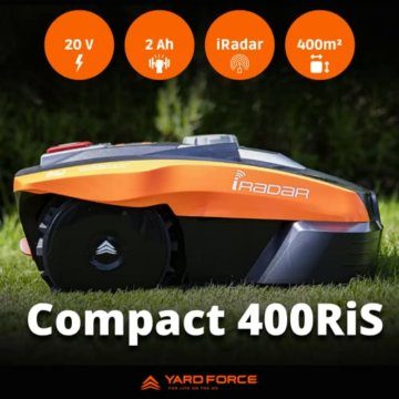 YARD FORCE Mähroboter COMPACT 400RiS bis zu 400 qm -- Selbstfahrender Rasenmäher Roboter mit WLAN- und App-Steuerung, iRadar Ultraschallsensor, Kantenschneide-Funktion und bürstenloser Motor - 5