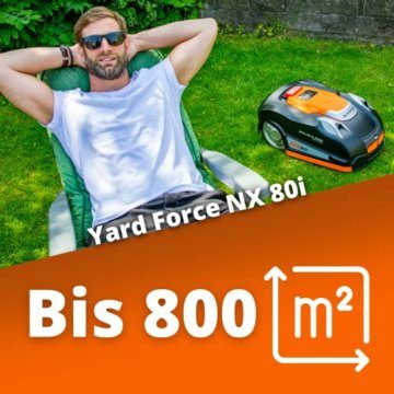YARD FORCE Mähroboter NX80i bis zu 800 qm -- Selbstfahrender Rasenmäher Roboter mit WLAN-Verbindung, App-Steuerung, iRadar Ultraschallsensor, Kantenschneide-Funktion, LCD-Bedienfeld mit Nummernblock - 2