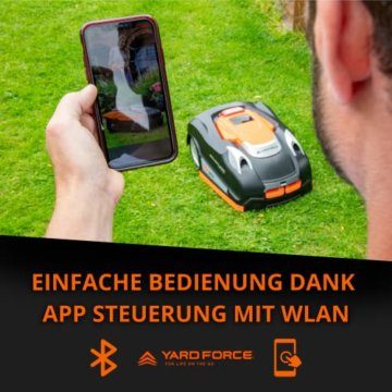 YARD FORCE Mähroboter NX80i bis zu 800 qm -- Selbstfahrender Rasenmäher Roboter mit WLAN-Verbindung, App-Steuerung, iRadar Ultraschallsensor, Kantenschneide-Funktion, LCD-Bedienfeld mit Nummernblock - 4