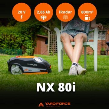 YARD FORCE Mähroboter NX80i bis zu 800 qm -- Selbstfahrender Rasenmäher Roboter mit WLAN-Verbindung, App-Steuerung, iRadar Ultraschallsensor, Kantenschneide-Funktion, LCD-Bedienfeld mit Nummernblock - 5