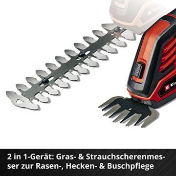 Einhell Akku-Gras- und Strauchschere GE-CG 18/100 Li T-Solo Power X-Change (Li-Ion, 18 V, Teleskopstiel, Schnittbreite Grasschneideblatt 100 mm, Strauchscherenmesser 200 mm, ohne Akku und Ladegerät) - 6