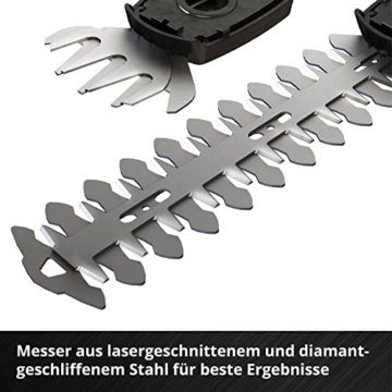 Einhell Akku-Gras- und Strauchschere GE-CG 18/100 Li T-Solo Power X-Change (Li-Ion, 18 V, Teleskopstiel, Schnittbreite Grasschneideblatt 100 mm, Strauchscherenmesser 200 mm, ohne Akku und Ladegerät) - 9