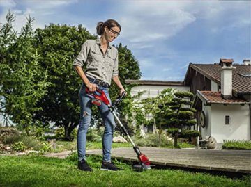 Einhell Akku-Rasentrimmer GE-CT 18 Li Kit Power X-Change (Li-Ion, 18V, Motorkopf drehbar, Flowerguard, inkl 20 Kunststoffmesser, inkl. 2,0Ah Akku und Ladegerät), Rot/Schwarz - 3