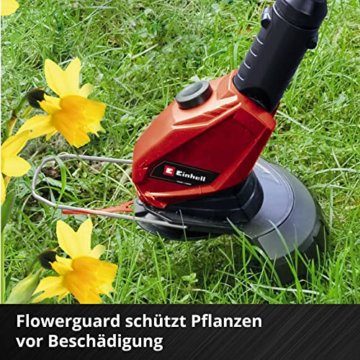 Einhell Akku-Rasentrimmer GE-CT 18 Li Kit Power X-Change (Li-Ion, 18V, Motorkopf drehbar, Flowerguard, inkl 20 Kunststoffmesser, inkl. 2,0Ah Akku und Ladegerät), Rot/Schwarz - 8