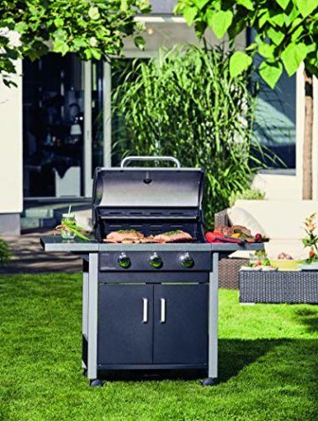 Enders® Gasgrill CHICAGO 3, 3-Brenner, Edelstahl-Deckel doppelwandig mit Grill-Thermometer, Grillwagen mit Räder, #89376 - 2