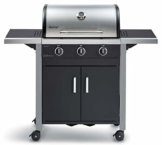 Enders® Gasgrill CHICAGO 3, 3-Brenner, Edelstahl-Deckel doppelwandig mit Grill-Thermometer, Grillwagen mit Räder, #89376 - 1