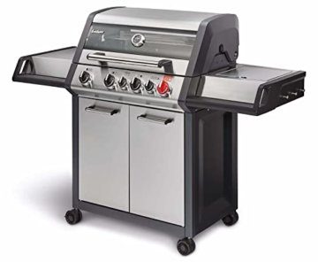 Enders Gasgrill MONROE PRO 4 SIK TURBO, 4-Brenner mit Kocher, Backburner-Infrarotbrenner, PanoVision Sicht, Guss-Rost, TURBO ZONE, HEAT RANGE Brenner und SIMPLE CLEAN #8378 - 1
