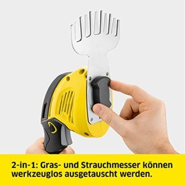 Kärcher 18 V Akku-Gras- und Strauchschere GSH 18-20, 2-in-1-Funktion: 12 cm Grasmesser und 20 cm Strauchmesser, Leistung: max. 450-650 m, verwendbar mit dem Kärcher 18-V-Akku, ohne Akku - 3