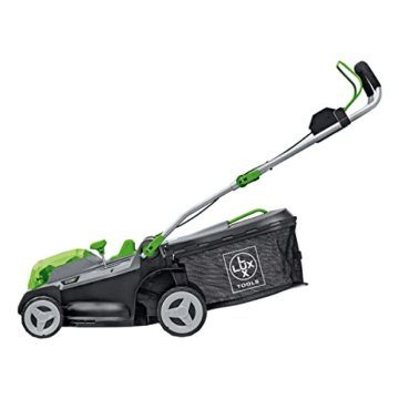 LUX-TOOLS A-RM-2x20/37 Akku-Rasenmäher Set für Rasenflächen bis 350 m² inkl. 2 Akkus, Doppel-Ladegerät & Fangkorb (40 l) | 40V (2X 20V) Rasenmäher mit 4,0Ah & 37 cm Schnittbreite - 2