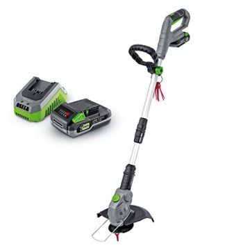 LUX-TOOLS A-RT-20/26 Akku-Rasentrimmer Set mit Teleskop-Stiel, Pflanzenschutzbügel und einem Schnittkreis von 26 cm inkl. 2,0Ah Akku & Ladegerät | 20V Rasentrimmer mit 10 Schneidmessern aus Kunststoff - 1