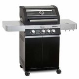 RÖSLE Gasgrill BBQ-Station VIDERO G3 Schwarz, Grill mit 3 Haupt- und 1 Seitenbrenner, Deckel mit Glaseinsatz & Thermometer, beleuchtete Drehknöpfe, pulverbeschichteter Stahl schwarz - 1