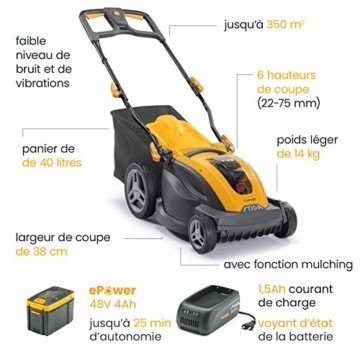 STIGA Akku Rasenmäher Combi 340e Kit, 40L Korb, mit 48V (4Ah) Akku und Ladegerät, max. 350m² - 2