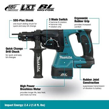 Makita Akku-Kombihammer (ohne Akku/Ladegerät, 18 V) DHR243Z - 3
