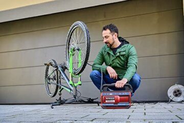 Einhell Hybrid-Kompressor PRESSITO 18/25 Hybrid Power X-Change (18 V, Betrieb mit Stromkabel oder Akku, max. 11 bar, inkl. 4-tlg. Adapter-Set & 2 Schläuchen, ohne Akku) - 4