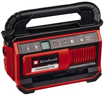 Einhell Hybrid-Kompressor PRESSITO 18/25 Hybrid Power X-Change (18 V, Betrieb mit Stromkabel oder Akku, max. 11 bar, inkl. 4-tlg. Adapter-Set & 2 Schläuchen, ohne Akku) - 1