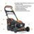 FUXTEC 4in1 Benzin Rasenmäher FX-RM5170eS mit E-Start - 4PS/2,9kW | 51cm Schnittbreite & Höhenverstellung 25mm-75mm | 4-Takt mit Hinterradantrieb - 60L Grasfangkorb, Mulchfunktion & Seitenauswurf - 6