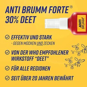Anti Brumm Forte Pumpspray, 75 ml: Insekten-Repellent für effektiven Schutz gegen Mücken und Zecken, Mückenspray mit DEET - 4