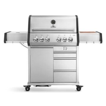 BURNHARD EARL 4-Brenner Gasgrill Edelstahl inkl. Heckbrenner, mit Gusseisen Grillrost & inkl. stabiler Abdeckhaube, Seitenkochfeld mit Infrarot Keramikbrenner - 1