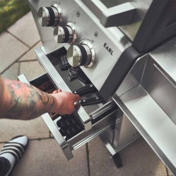 BURNHARD EARL 4-Brenner Gasgrill Edelstahl inkl. Heckbrenner, mit Gusseisen Grillrost & inkl. stabiler Abdeckhaube, Seitenkochfeld mit Infrarot Keramikbrenner - 8