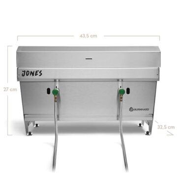 BURNHARD Klappgrill Jones 2-Brenner mit Deckel, 6,4 kW Edelstahl Gasgrill inkl. Transporttasche mit Rucksackfunktion und Multitool, Faltgrill ideal für Camping - 3
