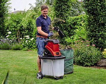 Einhell Elektro-Messerhäcksler GC-KS 2540 CB (2.500 W, max. 40 mm Aststärke, 2 Wendemesser aus Stahl, 55 L Fangbox, Transportgriff, Stopfer) - 2