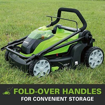 Greenworks 40V Kabelloser Akku Rasenmäher für Flächen bis zu 500 m², 41 cm Schnittbreite, 50-Liter-Sack PLUS zwei 40 V 2Ah-Akkus mit Ladegerät, 3 Jahre Garantie-G40LM41K2X - 5