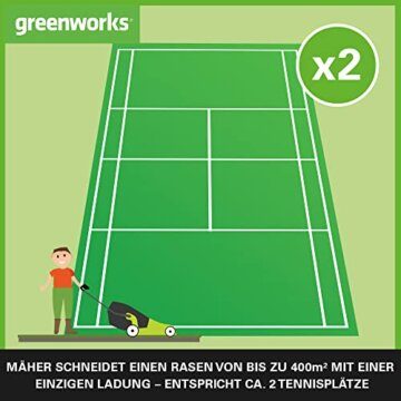 Greenworks G40LM35 Kabelloser Akku Rasenmäher - Für Flächen bis zu 400 m², 35 cm Schnittbreite, 40-Liter-Sack OHNE 40-V-Akku und Ladegerät, 3 Jahre Garantie - 2