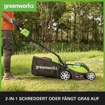 Greenworks G40LM35 Kabelloser Akku Rasenmäher - Für Flächen bis zu 400 m², 35 cm Schnittbreite, 40-Liter-Sack OHNE 40-V-Akku und Ladegerät, 3 Jahre Garantie - 3