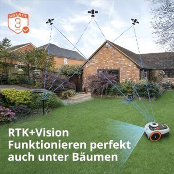 Navimow i105E Mähroboter ohne Begrenzungskabel 500 m², RTK+Vision Rasenmäher Roboter, KI Automatische Kartierung, Virtuelle Begrenzung, Mehrzonen-Management - 2