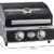 RÖSLE Gasgrill BBQ-Portable VIDERO G2-P, tragbarer Tischgrill mit 2 Edelstahlbrennern, Warmhalterost und Deckel mit Glaseinsatz sowie Deckelthermometer, pulverbeschichteter Stahl, 50 mbar - 10