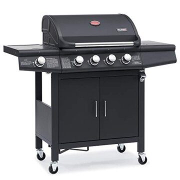 TAINO RED 4+1 Gasgrill Grillwagen BBQ Edelstahl-Brenner Gas-Grill mit Seitenkocher - 1
