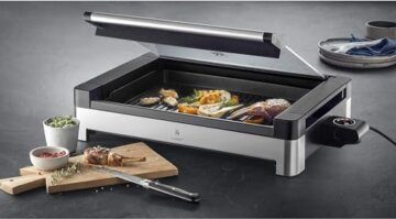 WMF 415430011 Tischgrill mit Glasdeckel, Cromargan 18/10, Silber - 2