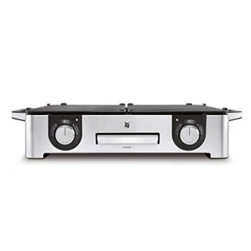 WMF Lono Master-Grill, Elektrogrill, 50x28 cm, Elektrogrill Tischgrill mit Windschutz und Auffangschale, Outdoorzertifiziert für Barbecue, 2 getrennt regulierbare Grillflächen, 2400 W, edelstahl matt - 9