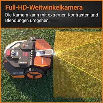 WORX Landroid Vision M800 Mähroboter WR208E.1 für Gärten bis 800m² - intelligenter Mähroboter ohne Begrenzungskabel – WLAN & Bluetooth – aktive Hindernisvermeidung mit KI-Technologie – APP Steuerung - 4