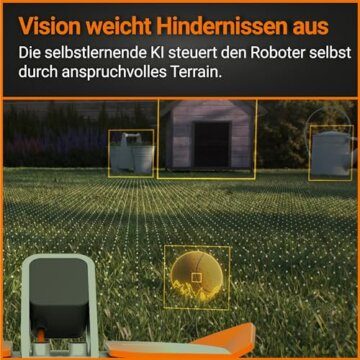 WORX Landroid Vision M800 Mähroboter WR208E.1 für Gärten bis 800m² - intelligenter Mähroboter ohne Begrenzungskabel – WLAN & Bluetooth – aktive Hindernisvermeidung mit KI-Technologie – APP Steuerung - 5