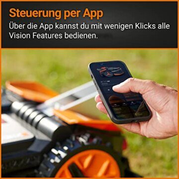 WORX Landroid Vision M800 Mähroboter WR208E.1 für Gärten bis 800m² - intelligenter Mähroboter ohne Begrenzungskabel – WLAN & Bluetooth – aktive Hindernisvermeidung mit KI-Technologie – APP Steuerung - 6