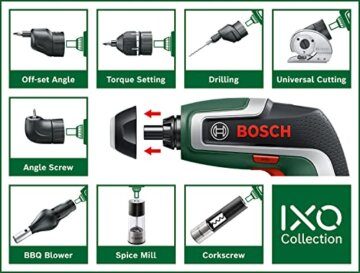 Bosch Home and Garden Bosch Akkuschrauber IXO (7. Generation; 3,6V; 2,0Ah; 5,5Nm; Set inkl. Winkel-Aufsatz; mit Mikro-USB-Kabel; schraubt bis zu 190 Schrauben; in Kartonbox) - 6