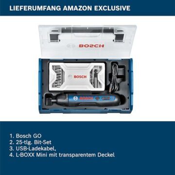 Bosch Professional Akkuschrauber Bosch GO (inkl. 25-tlg. Bit-Set, USB-Ladekabel, Ohne Ladekabeladapter, L-BOXX Mini) - Amazon Exclusive Set - 2