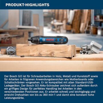 Bosch Professional Akkuschrauber Bosch GO (inkl. 25-tlg. Bit-Set, USB-Ladekabel, Ohne Ladekabeladapter, L-BOXX Mini) - Amazon Exclusive Set - 6
