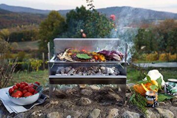FENNEK 2.0 | Mobiler und steckbarer Holzkohle-Grill aus Edelstahl für Camping, Trekking, Vanlife, Garten und Outdoor Grill-Spaß (FENNEK 2.0) - 2