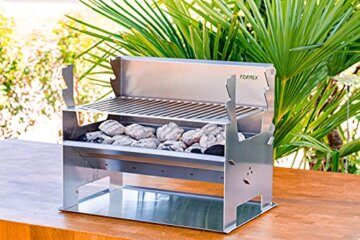 FENNEK 2.0 | Mobiler und steckbarer Holzkohle-Grill aus Edelstahl für Camping, Trekking, Vanlife, Garten und Outdoor Grill-Spaß (FENNEK 2.0) - 6