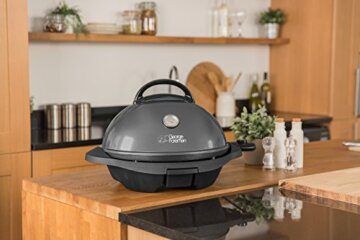 George Foreman Grill 2in1 Elektrogrill [Testsieger]: Standgrill & Tischgrill (Innen- & Außennutzung, Balkon & Küche, Ø44,5cm, Temperaturanzeige, Fettauffangschale, 2400W) Kugelgrill 22460-56, Schwarz - 3